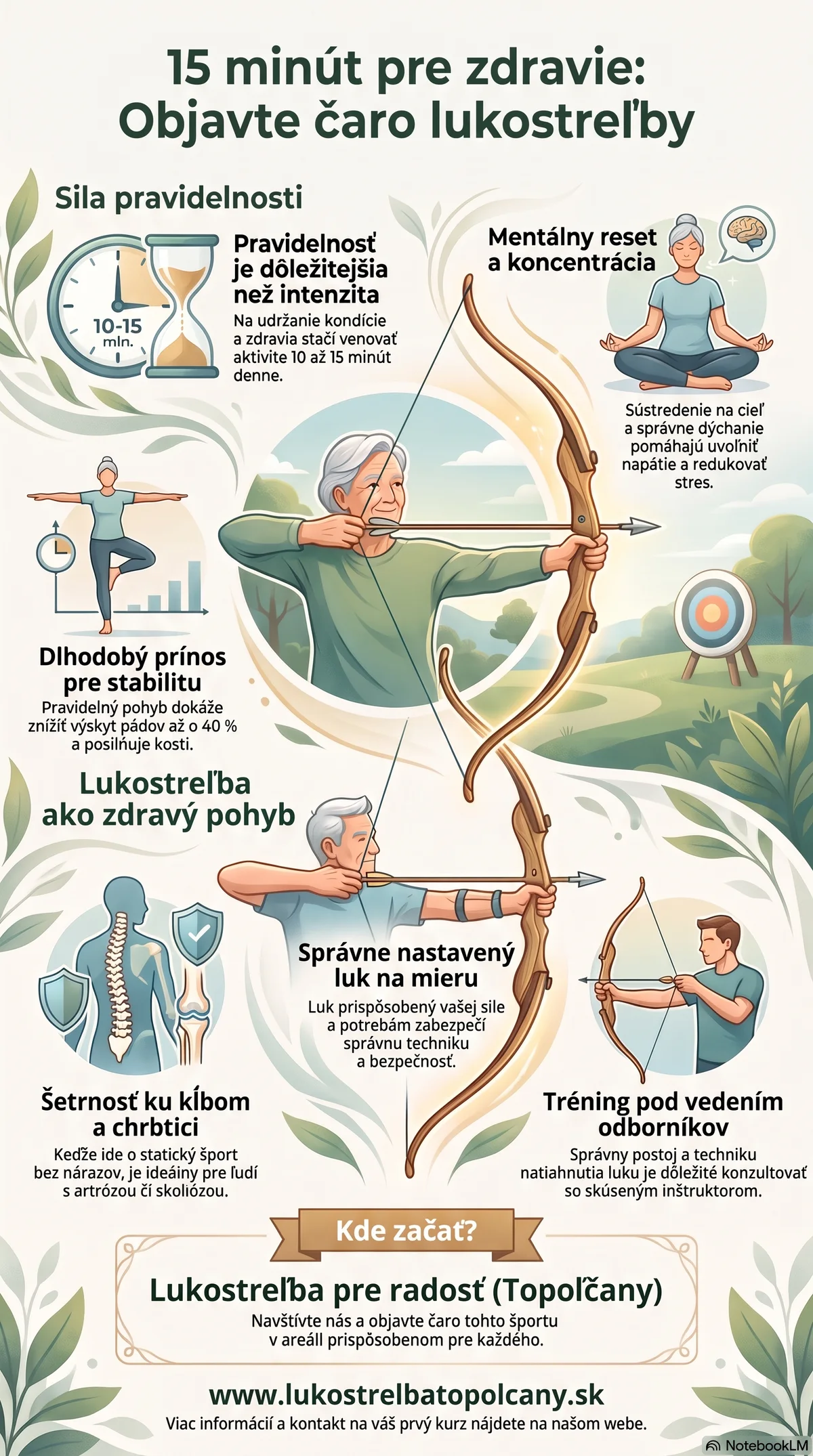 Infografika 15 minút lukostreľby pre zdravie